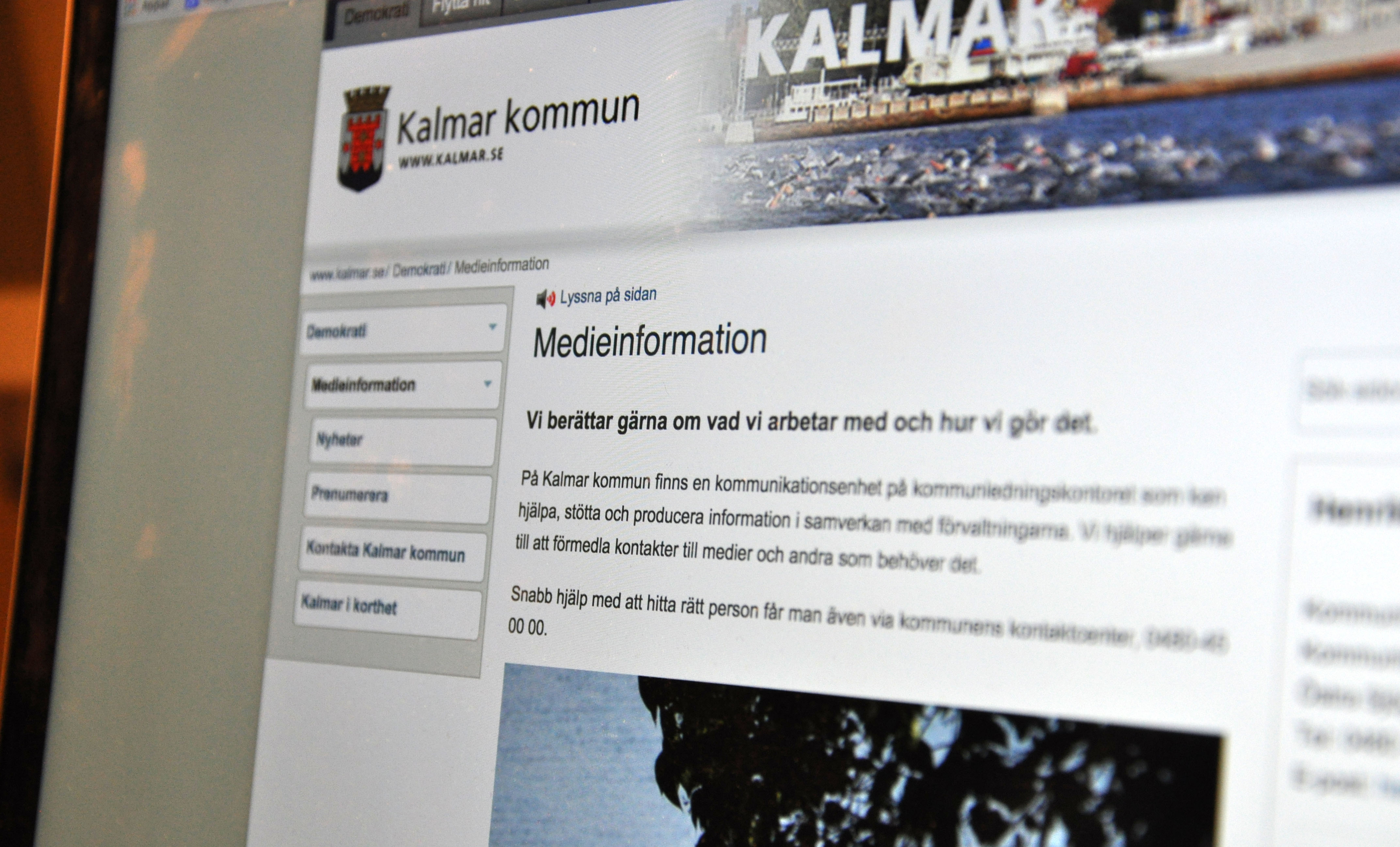 Kalmar Kommuns hemsida